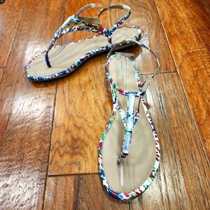 Fioni Strappy Sandals Floral Pattern Size 10